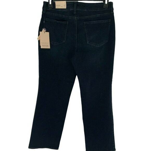 NYDJ Jeans Womens Size 12 Marilyn Straight Leg LiftXTuck Slim Whiskers Denim NEW - Picture 3 of 12